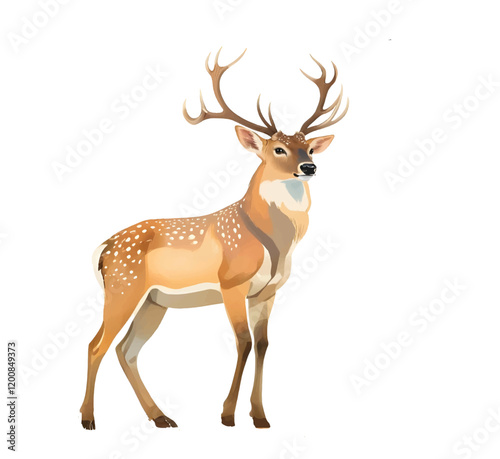  Illustration deer animal wildlife nature wild background design mammal vector stag