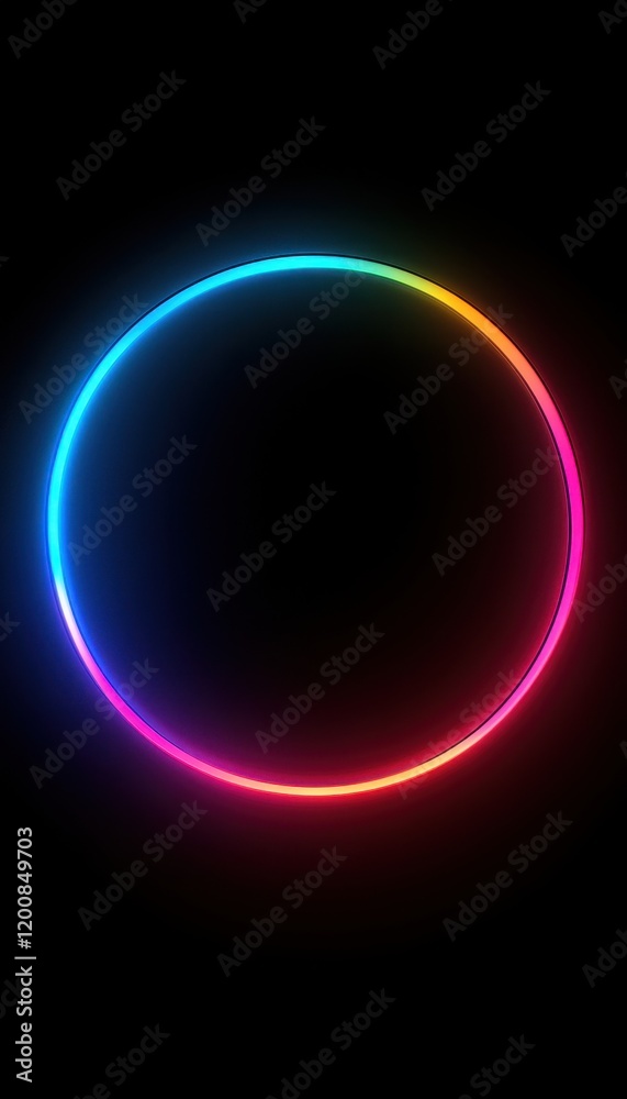 Obraz premium Vibrant Neon Circle Design