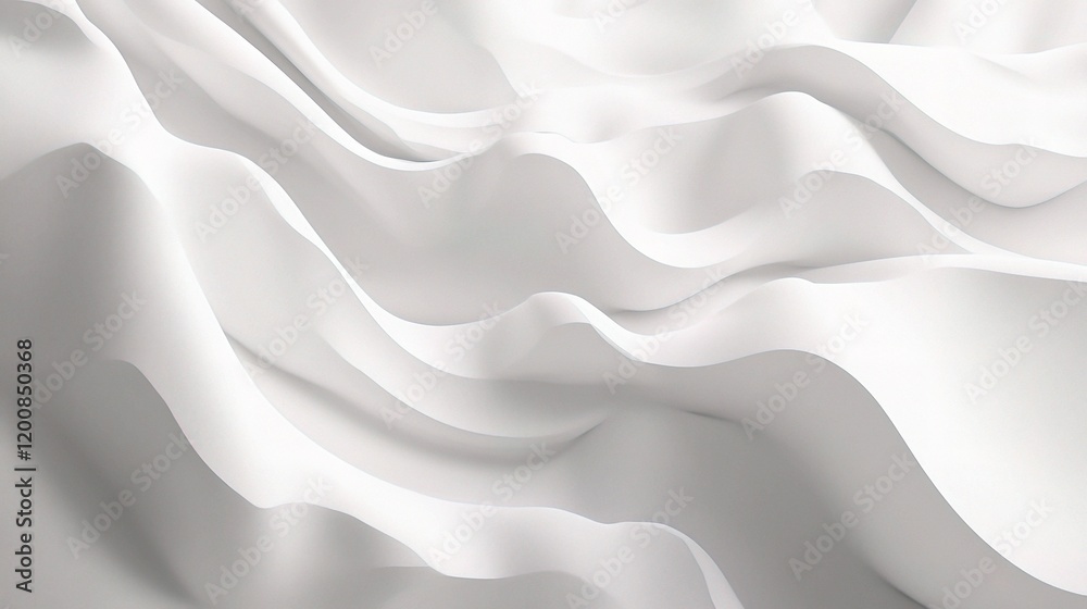 Abstract White Texture: A flowing and ethereal abstract background featuring smooth, undulating waves of white fabric creating a minimalist and serene backdrop. Abstract White Texture: A flowing and ethereal abstract background featuring smooth, undulating waves of white fabric creating a minimalist and serene backdrop.