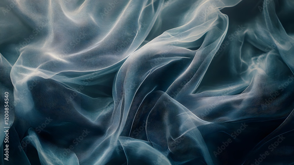 Obraz premium Abstract Teal Fabric Draped Softly Elegant Texture