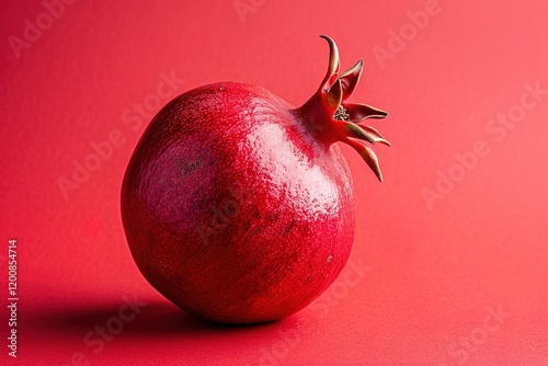 Pomegranate on a red background