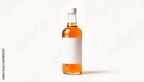 Wallpaper Mural Amber glass liquor bottle with blank label isolated on white background Torontodigital.ca