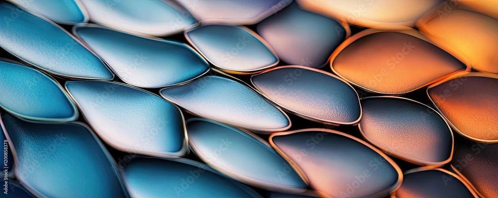 Fototapeta premium Metallic watercolor concept. Abstract pattern of colorful scales creating a vibrant and dynamic visual effect.