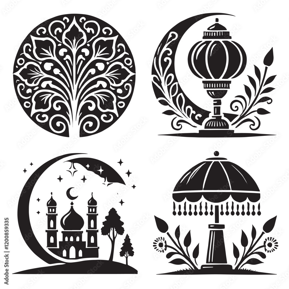 Naklejka premium Comprehensive Set of Design Elements Including Icons, Shapes, and Decorative Motifs