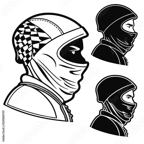 Balaclava with Unique Designs - Vector Art