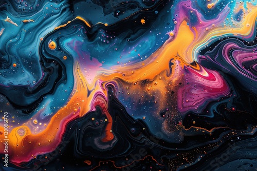 Abstract flow of liquid paints in mix