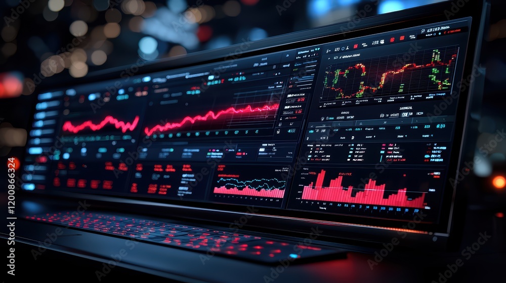 Advanced financial trading screen displaying real-time market data Advanced financial trading screen displaying real-time market data