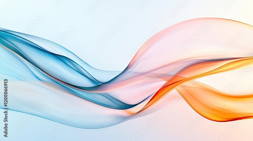 Fototapeta premium Metallic watercolor concept. Abstract wave design in soft colors creating a calming visual effect.