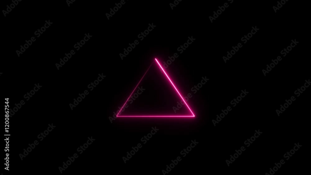 abstract triangle beautiful neon light 4k video animation. abstract triangle beautiful neon light 4k video animation.