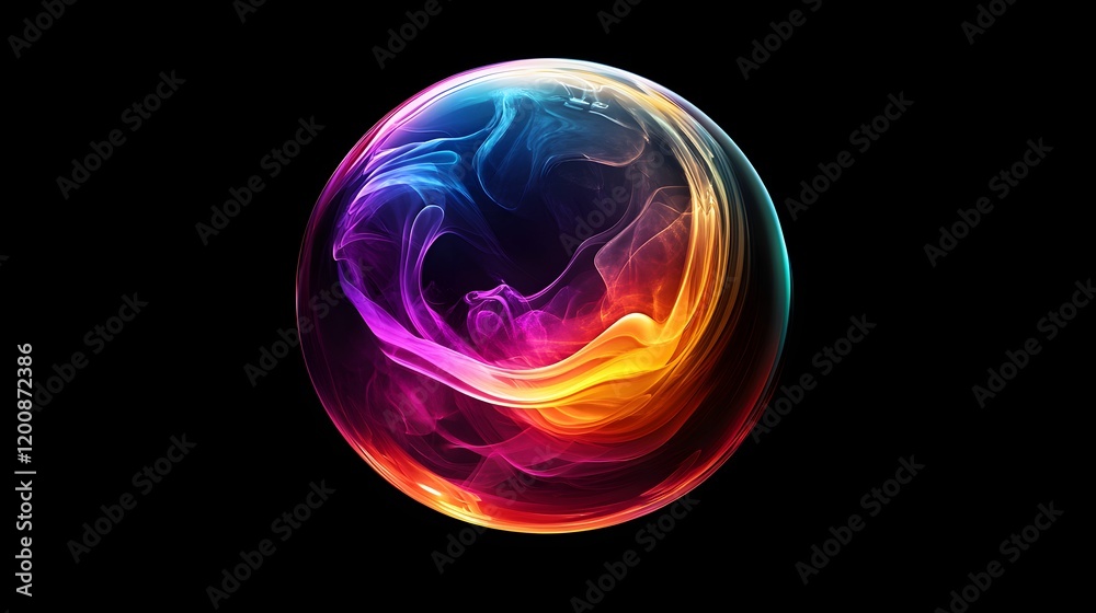 Abstract Sphere of Colorful Swirling Smoke Abstract Sphere of Colorful Swirling Smoke