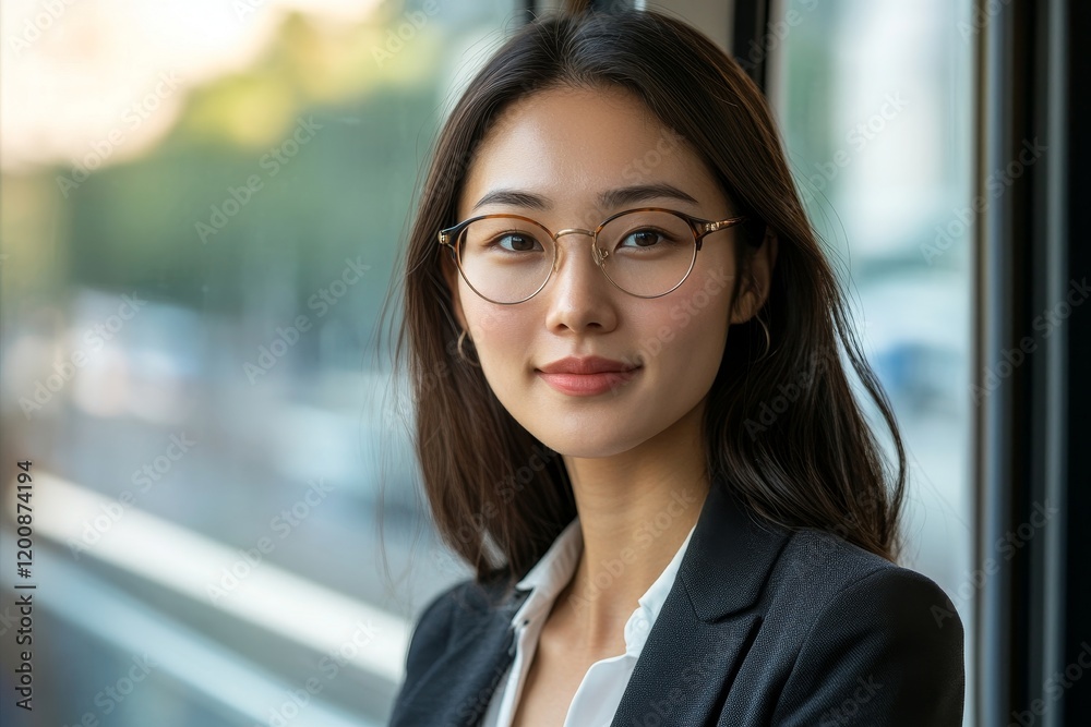 Young businesswoman works on laptop while commuting to work by train. Generative AI Young businesswoman works on laptop while commuting to work by train. Generative AI
