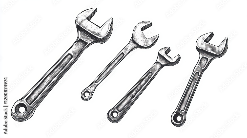 Adjustable wrench and rasp black icon with hand instruments isolated on white background, for industrial design Adjustable wrench and rasp black icon with hand instruments isolated on white background, for industrial design