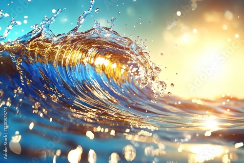 Rippling Blue: A Mesmerizing Wave Background photo