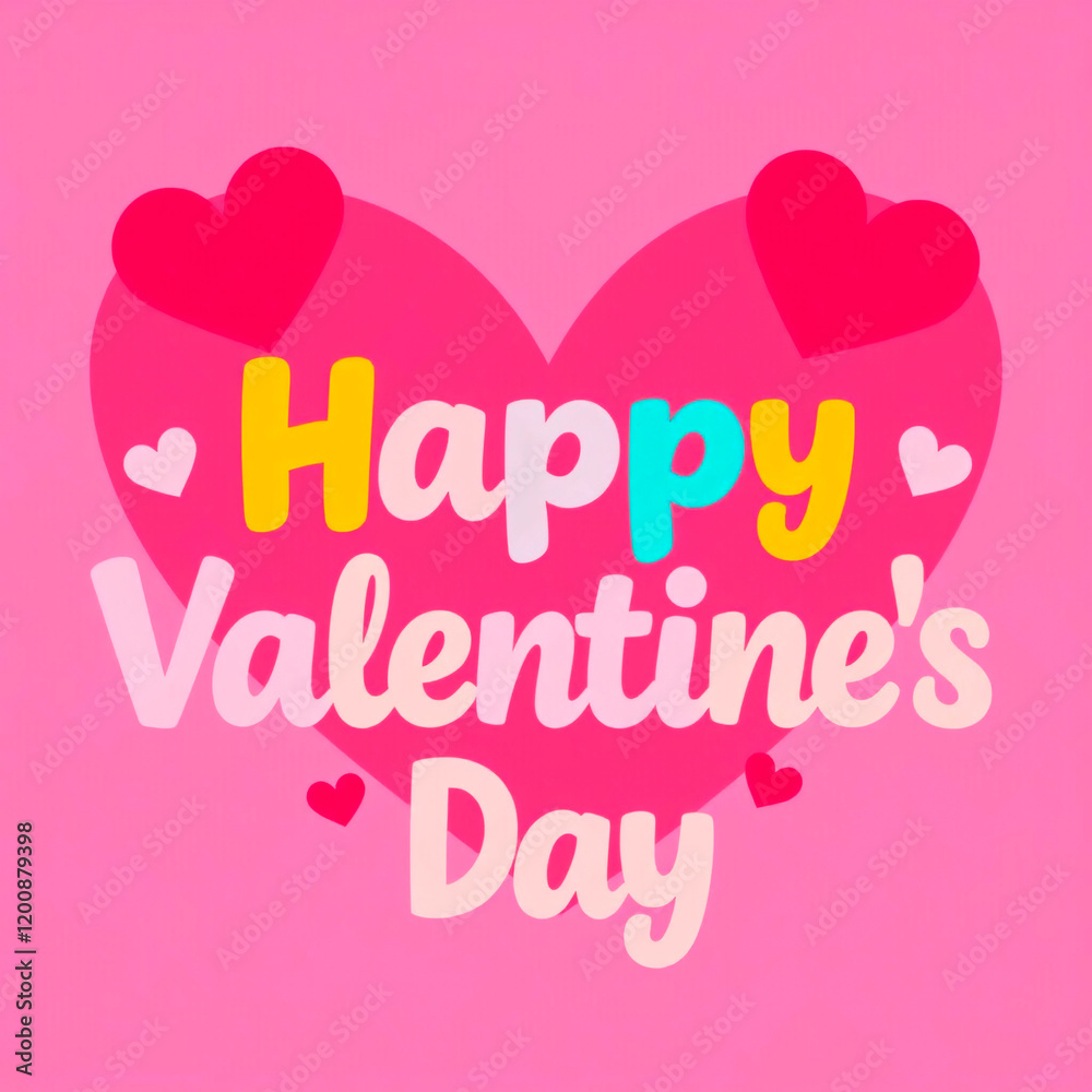 Fototapeta premium Happy valentines day typography design