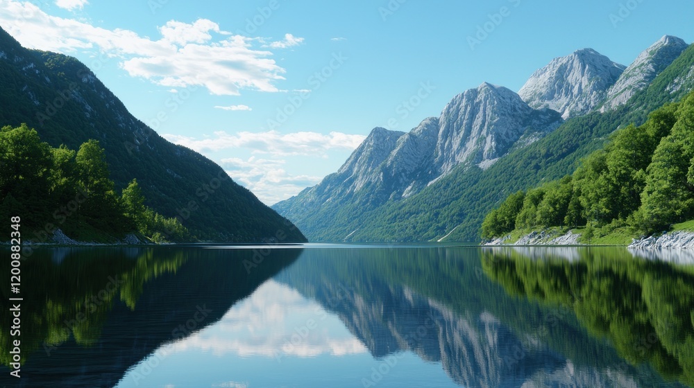 Fototapeta premium Serene Mountain Lake Reflection