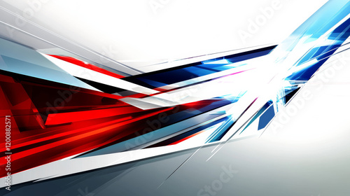 Dynamic abstract design with red and blue accents