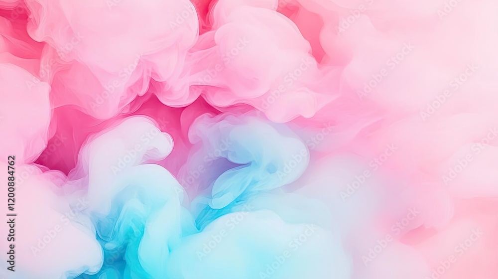 Obraz premium Blurred watercolor idea. A vibrant mix of pink and blue smoke, creating a dreamy and artistic backdrop.