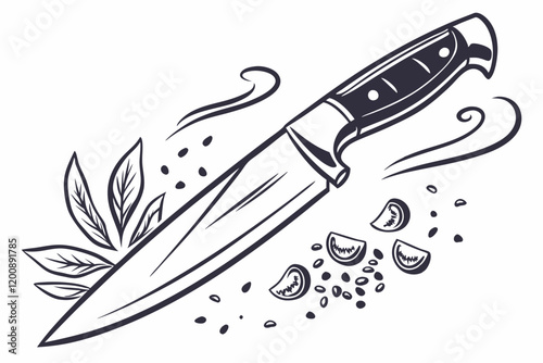 set of kitchen knives