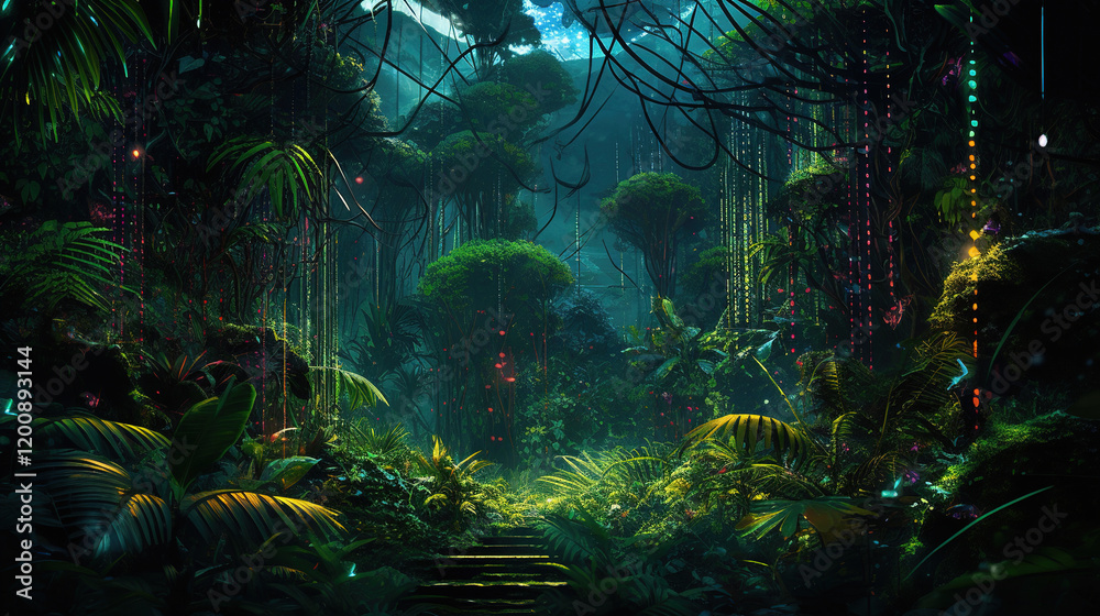 Obraz premium Enchanted Jungle Pathway