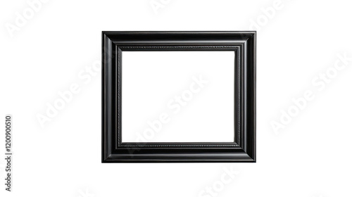 Black Square Frame: A classic square picture frame with a sleek black finish, isolated against a clean background, ready to showcase your cherished memories.  