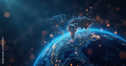 Global Connectivity Visualization – Digital Networks and Data Flow Across the Earth