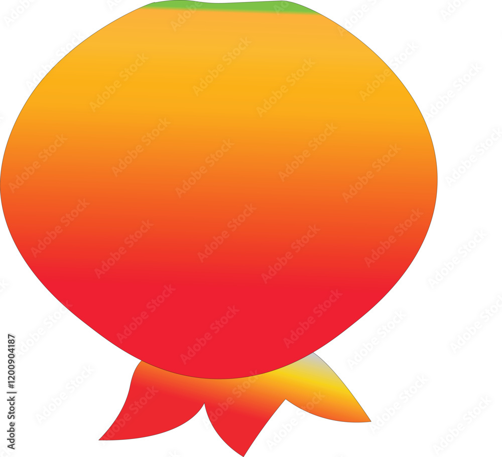 pomegranate vector style with white background .