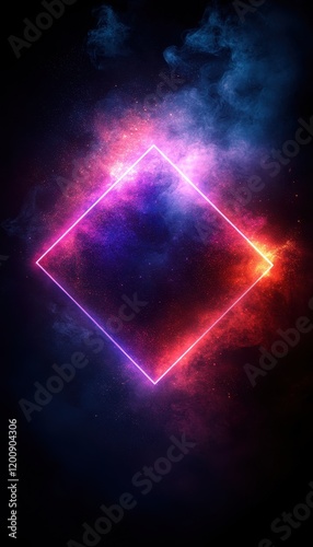 Wallpaper Mural Neon Geometric Abstract Background Torontodigital.ca
