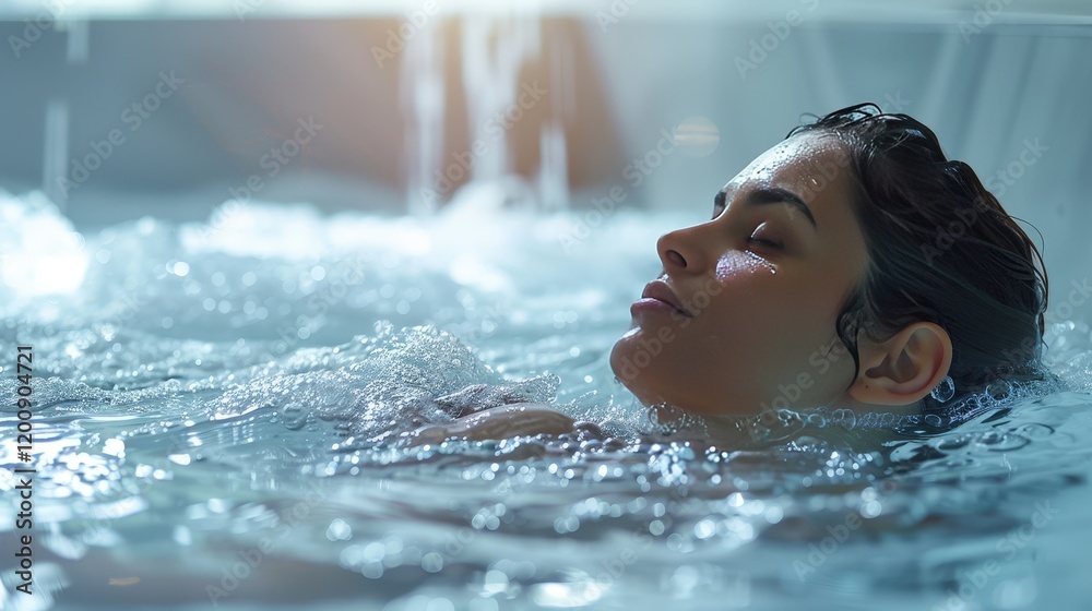 Obraz premium Embracing Relaxation and Healing in Calm Waters