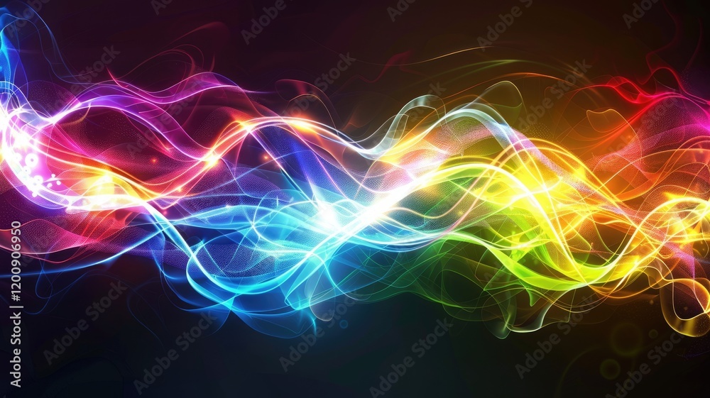 Obraz premium Abstract vivid color wave flowing express the energetic texture. Seamless texture of vividness curve swirling convey sense of harmony and wonderful scene perfect for effect and graphic design. AIG53.