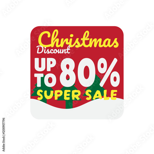 Christmas Super Sale Banner Discount Up To 80%