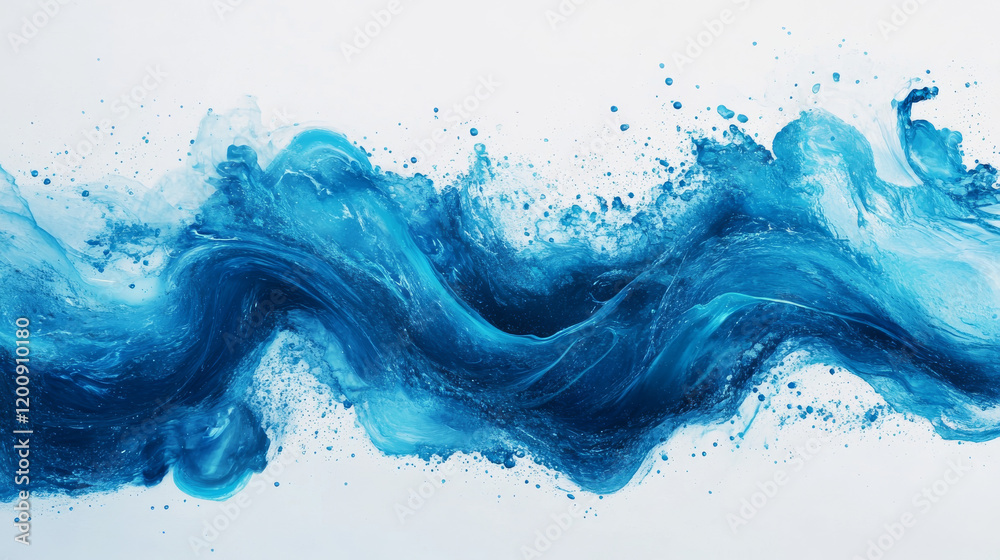 Transparent realistic water splash or wave flow with drops. Vector blue liquid splashing swirl, aqua dynamic motion element with spray droplets, isolated whirl of water Transparent realistic water splash or wave flow with drops. Vector blue liquid splashing swirl, aqua dynamic motion element with spray droplets, isolated whirl of water