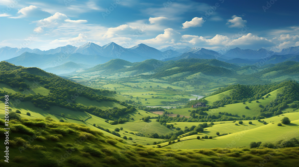 Fototapeta premium Majestic Mountain Valley Landscape