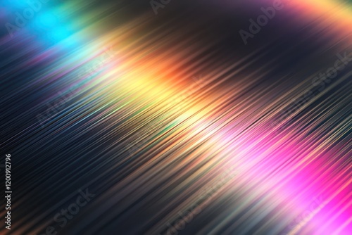 A polished titanium surface reflecting subtle rainbow gradients under diffused light