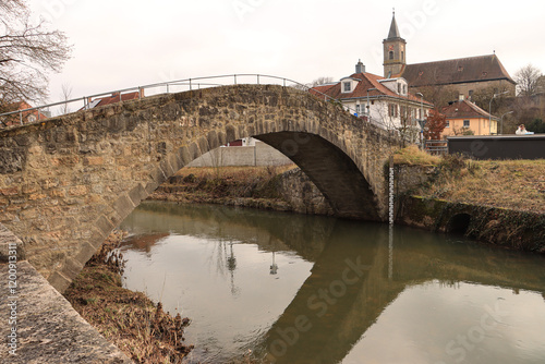Hohe Brücke über der Brend in Bad Neustadt a. d. S.
