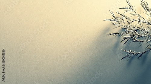 Lavender Stem on Minimalist Gray Backdrop for Elegant Organic Aesthetic