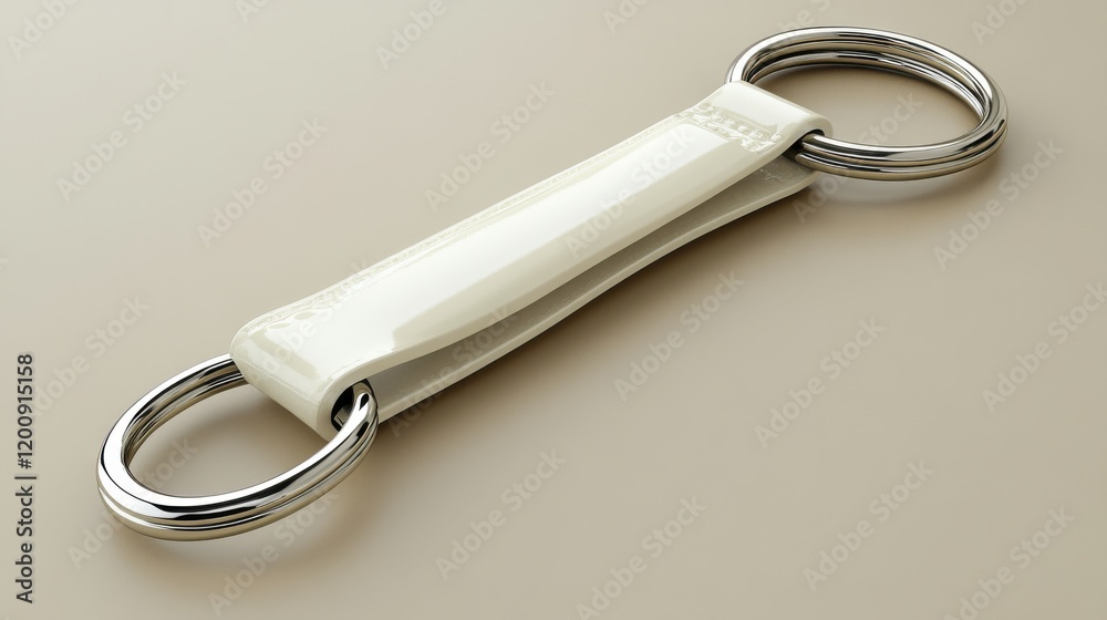 Elegant Keychain with Sleek Design on Soft Background Elegant Keychain with Sleek Design on Soft Background