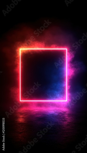 Neon Square Frame Graphic