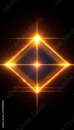 Golden Geometric Abstract Design