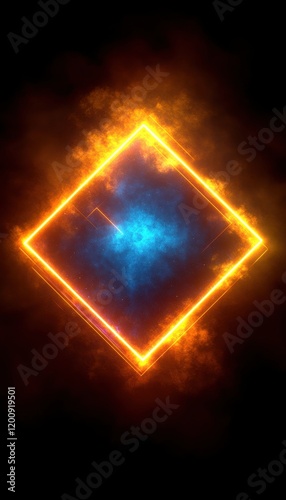 Neon Geometric Frame Design