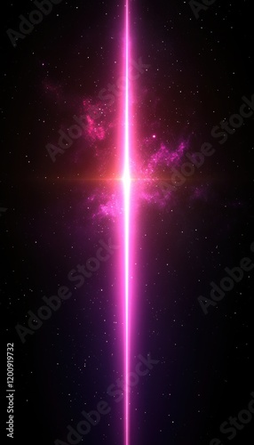Pink Cosmic Beam in Space