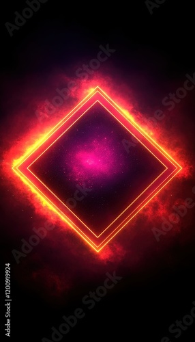 Neon Geometric Frame Design