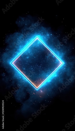 Neon Diamond Shape Graphic