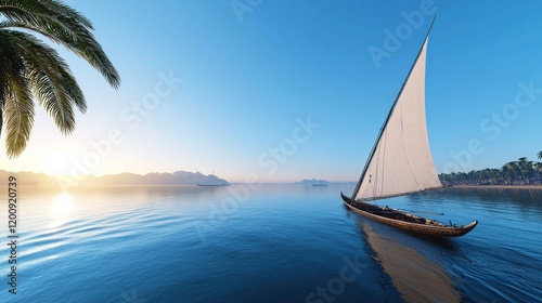 Tranquil Sailboat at Sunset