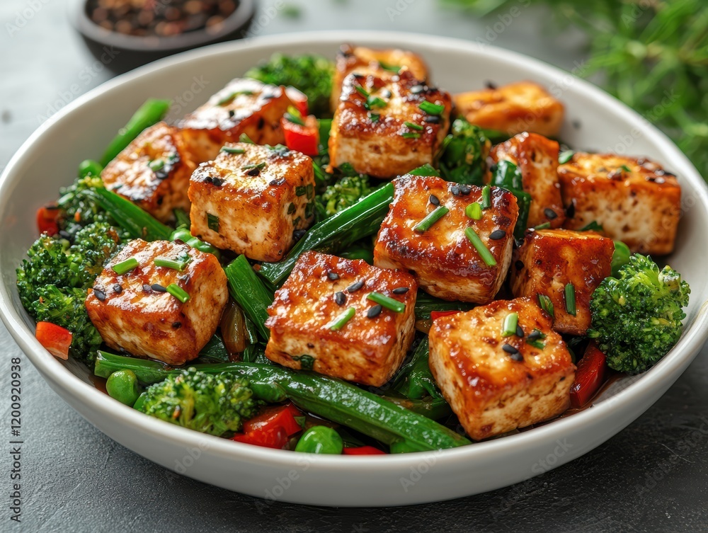 Colorful Plant-Based Stir-Fry with Tofu and Vegetables