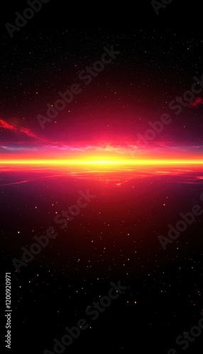 Fiery Sunset in Space