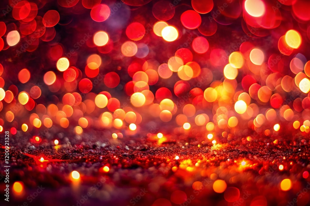 Abstract Red Bokeh Lights Festive Background - Blurred Spotted Dark Night Abstract Red Bokeh Lights Festive Background - Blurred Spotted Dark Night
