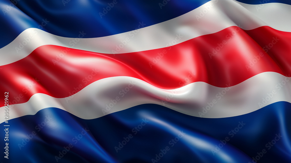 Fototapeta premium Thailand flag, wavy realistic 3D background. Vector Thai and Bangkok symbol, Asian country national banner flag of red, white and blue horizontal stripes