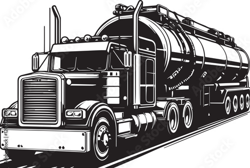 Tanker Truck Detailed Vector Clipart silhouette vector