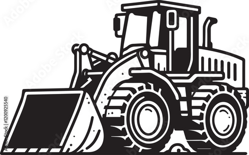 The loader has thick black outlines, clear, thick lines, and simple shapes