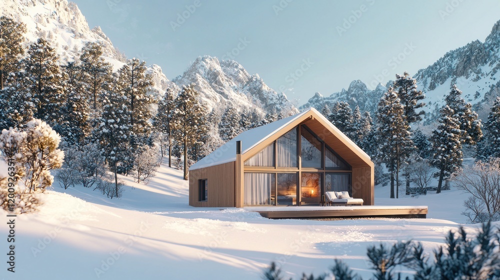 Modern Mountain Cabin in a Winter Wonderland Modern Mountain Cabin in a Winter Wonderland